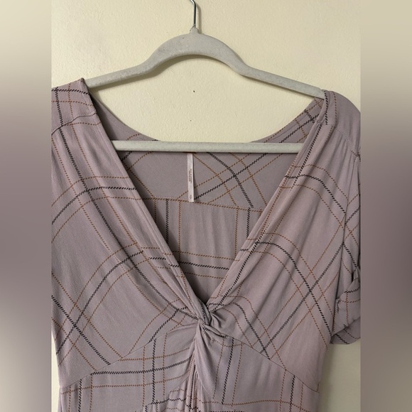 Free People Pink Plaid Midi Dress, size S - Picture 9 of 12